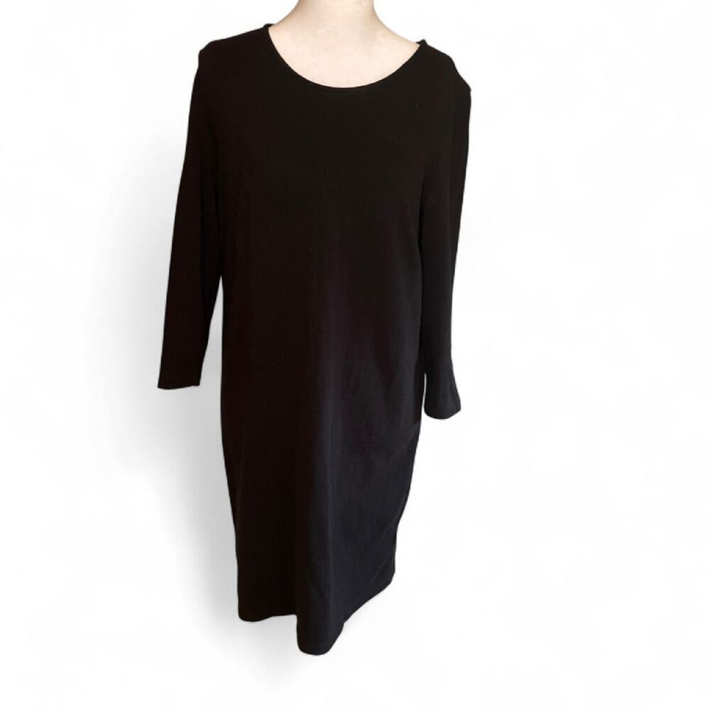 Black long sleeve midi dress